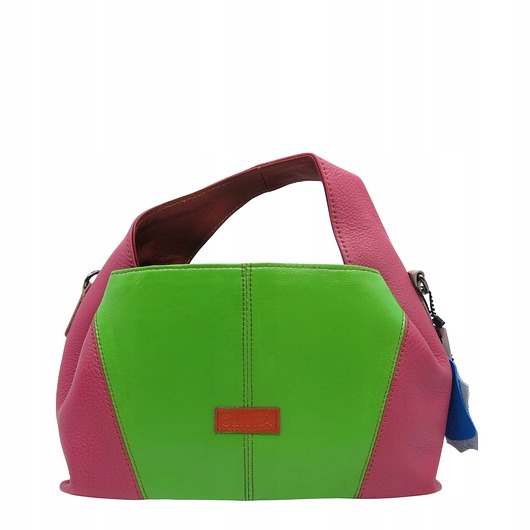 torby na ramię Torebka damska skórzana do ręki ze skrawków skór elegancka kolorowa OLIVKA