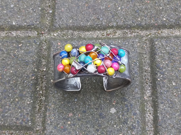 bransoletki wire wrapping Cukiereczki - bransoletka regulowana