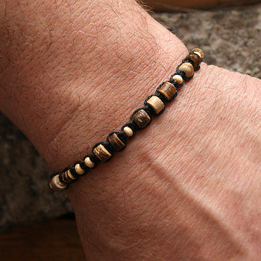 biżuteria męska Bransoletka  męska KOKOS z drewnem