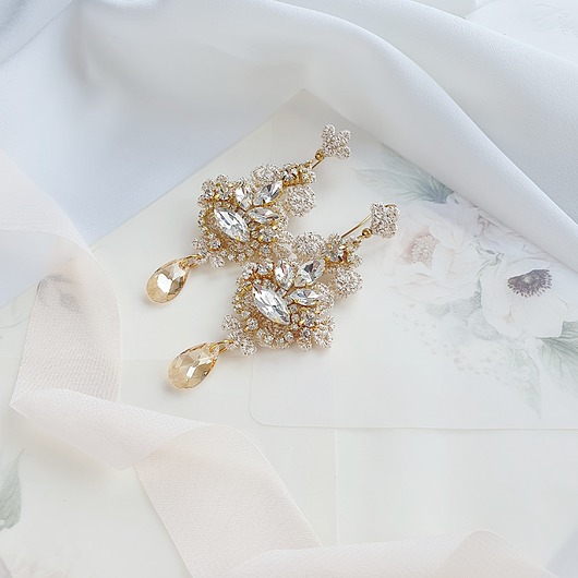 Biżuteria ślubna Kolczyki ślubne Lace Me Classic - gold