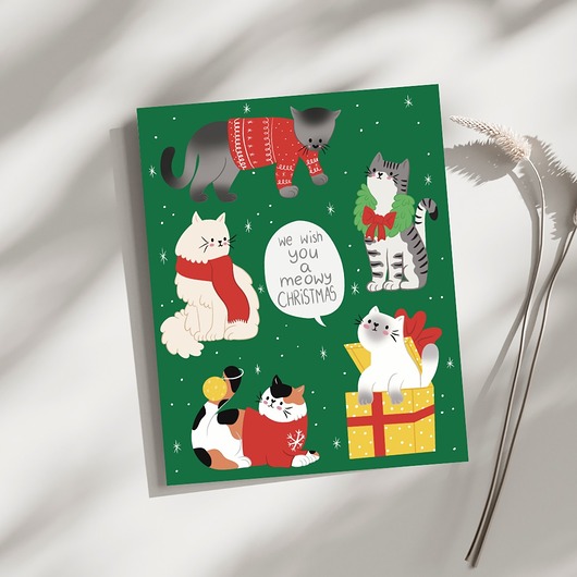 kartki świąteczne Kartka świąteczna Meowy Christmas