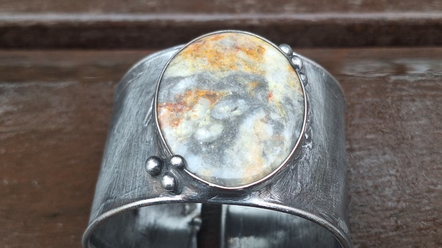 bransoletki wire wrapping Szalony agat - bransoletka regulowana