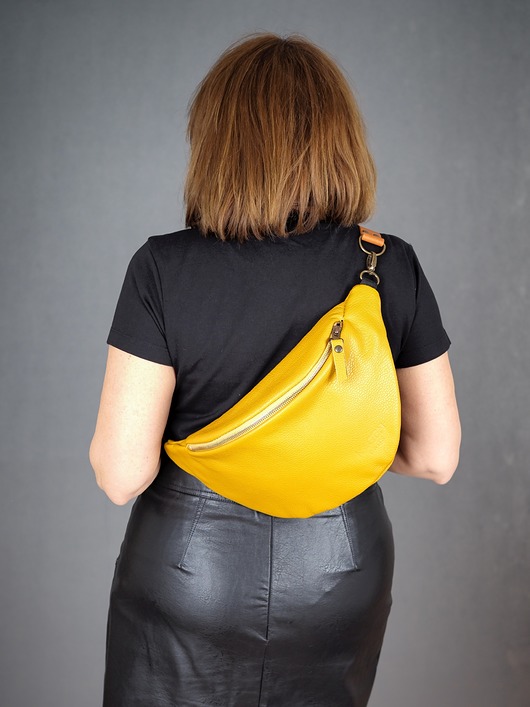 saszetka nerka Torebka nerka Mika żółta - crossbody bag