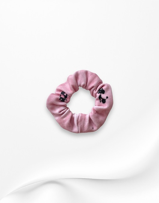 gumki do włosów Scrunchie gumka frotka wąska pudle różowa