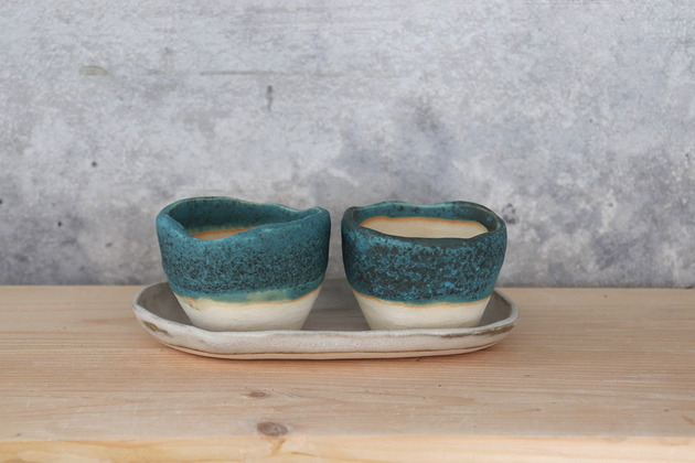 doniczki Podwójna, mała doniczka ceramiczna