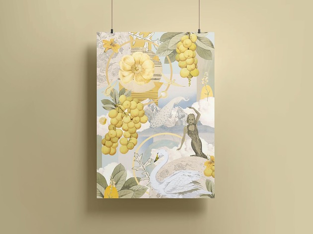 grafiki i ilustracje Plakat - kolaż - Fruity Dreamscape - A4
