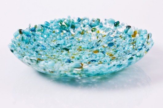Salaterka o średnicy 17 cm. Fusing Glass