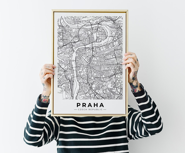 plakaty Praga Plakat mapa mapy - różne formaty