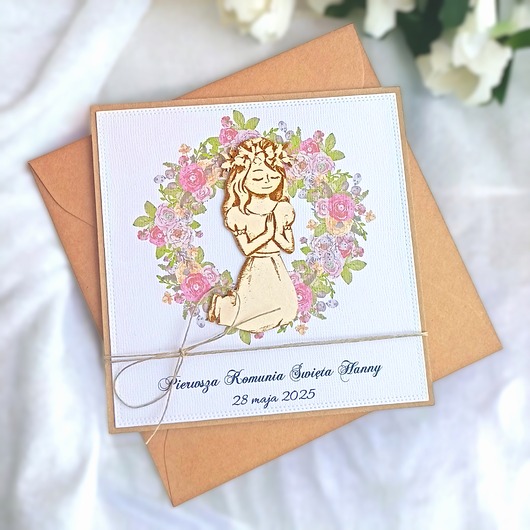 kartki na komunię Kartka, PERSONALIZACJA : I Komunia Święta : dziewczynka 3.