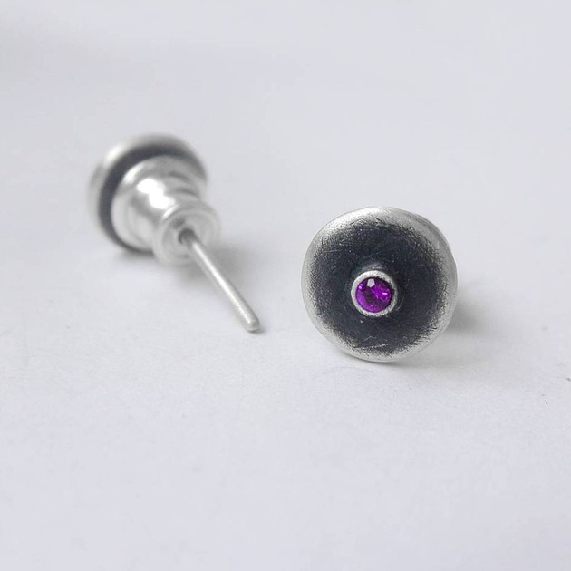 kolczyki z kamieniami Kolczyki OKRĄG