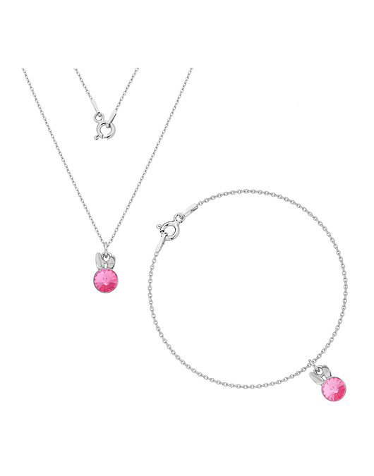 Komplet z króliczkiem; kryształ Swarovski /378/ MYNESS