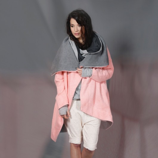 NUBEE - ASYMMETRY HOOD - Płaszcz swetrowy Nubee