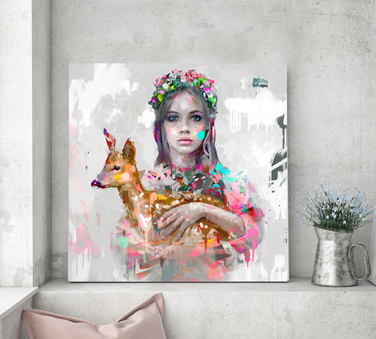 OBRAZ NA PŁÓTNIE "CNOTLIWOŚĆ" 60x60 cm Krzanoo