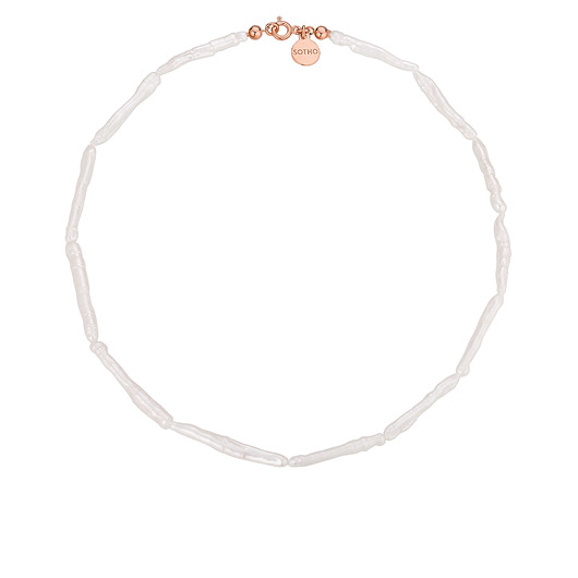 kolie Naszyjnik z różowego złota z pereł naturalnych