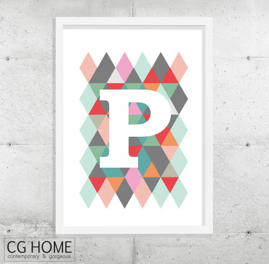 P plakat 30cm x 40cm GRAFIKA literki TYPOGRAFIA Cghome