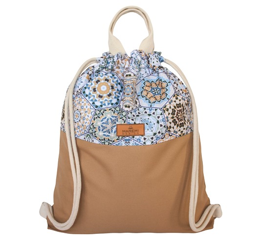 Plecak wodoodporny heksagony na karmelu MAREMI Design