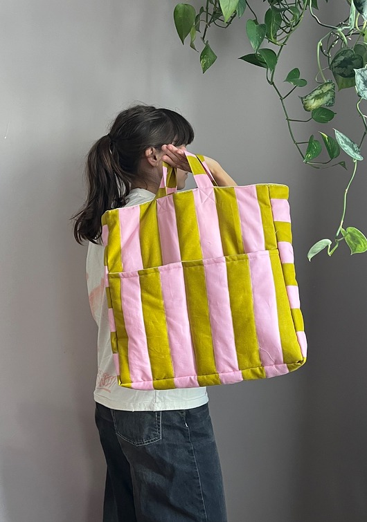 torby na ramię Torba shopper z kieszenią na laptopa w pasy