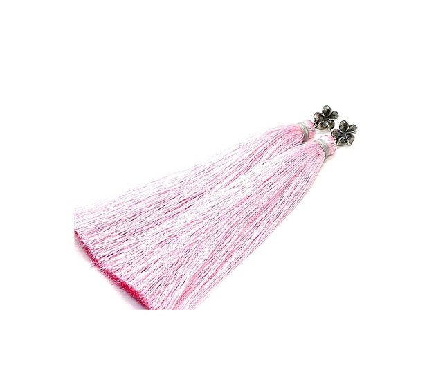 kolczyki wire wrapping Orchid / boho/ pink vol. 3 - kolczyki