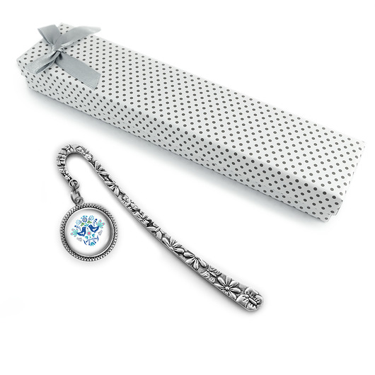 zakładki do książek Zakładka do książki - Ptaszki folkowe blue