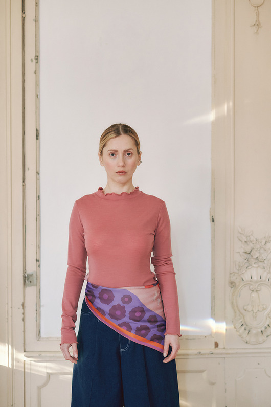 bluzki z długim rękawem damskie Wełniany Longsleeve Allegra