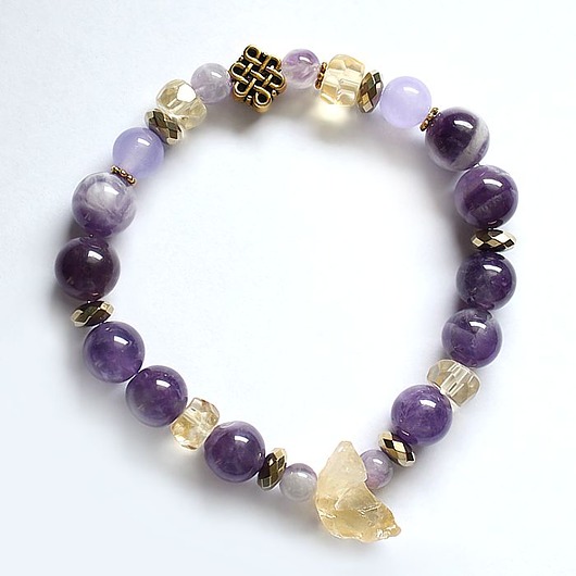 bransoletki z kamieni naturalnych Ametyst cytryn ametryn chalcedon