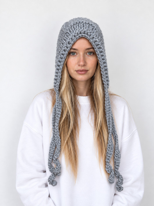 czapki damskie BONBON balaclava x bonnet grey babe