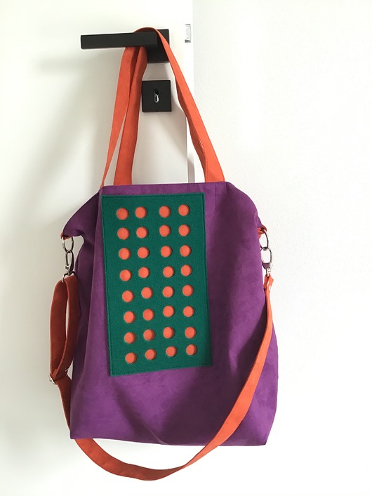torby na ramię Torba hobo XXL - fiolet, pomarańcz, szmaragd