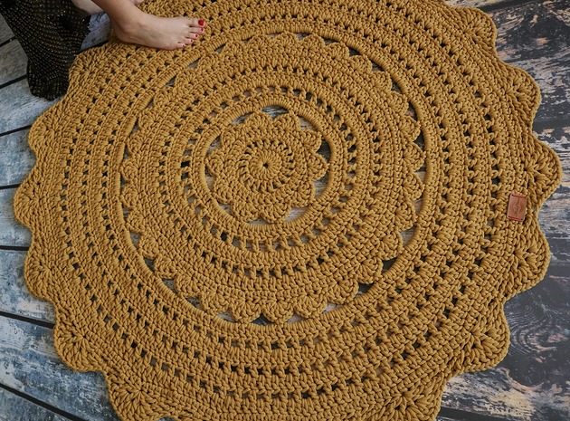 Dywan okrągły mandala zółty kolory i rozmiary Made of Weaves