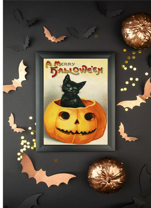 grafiki i ilustracje PLAKAT dekoracja Halloween vintage