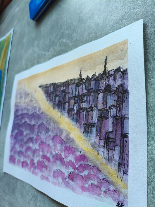 grafiki i ilustracje Nowy Jork Central Park miasta akwarela obraz pejzaż miejski 21x30