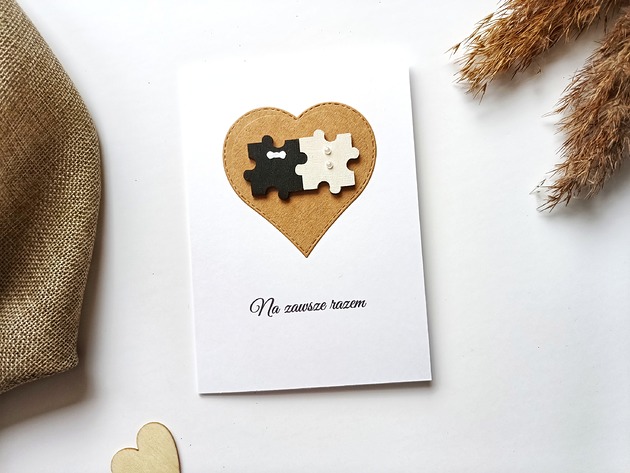 kartki scrapbooking Ślubna kartka  Na zawsze razem