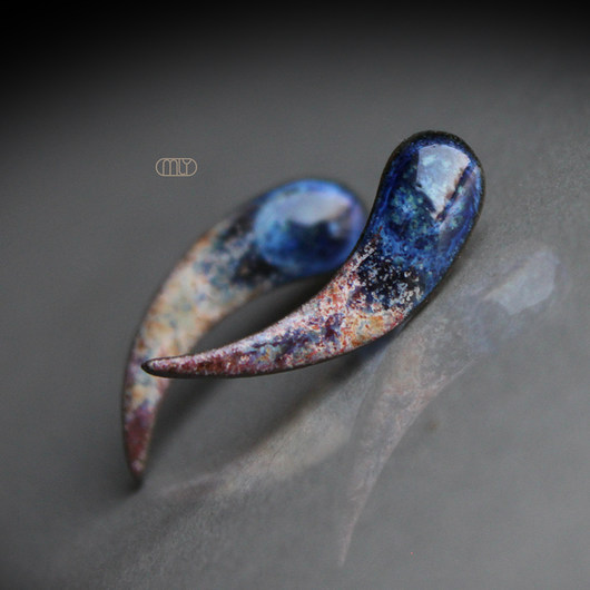 kolczyki ceramiczne Kły Latte/stal chirurgiczna/