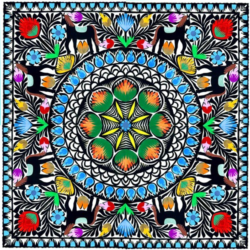 łowicka MANDALA tęsknota na ludowo