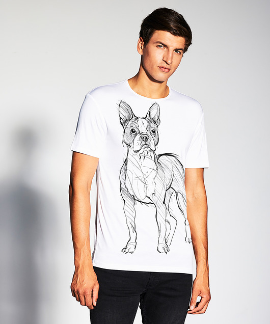 t-shirty męskie Boston Terrier Dog Men's T-shirt white