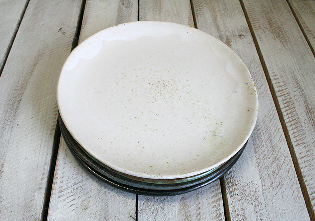 patery i talerze 1 szt   - Nature/White 24 cm -  ceramika art