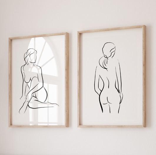 Dwa Plakaty Szkic Kobiety Line art P417 TamTamTu