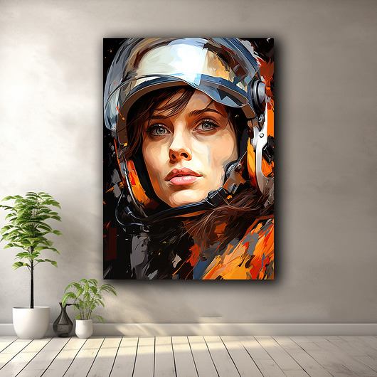 plakaty Portret kosmonautki - Plakat - Druk - Astronauta, Abstrakcja, Loft #2