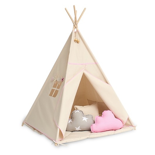 Zestaw Tipi z Matą Naturalny Róż Fun with Mum
