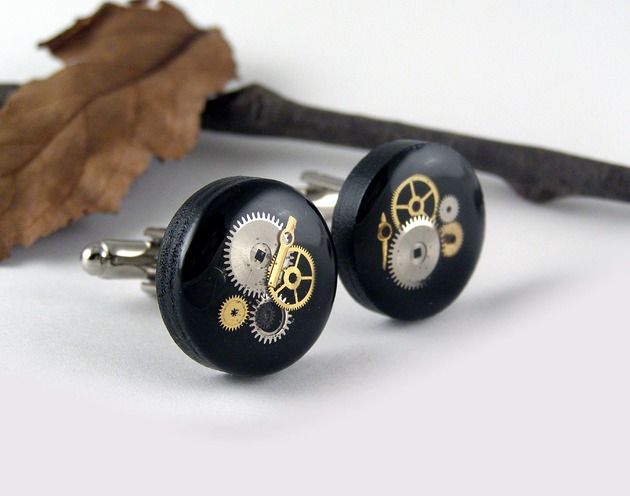 Spinki wood line 4 Zegarynki
