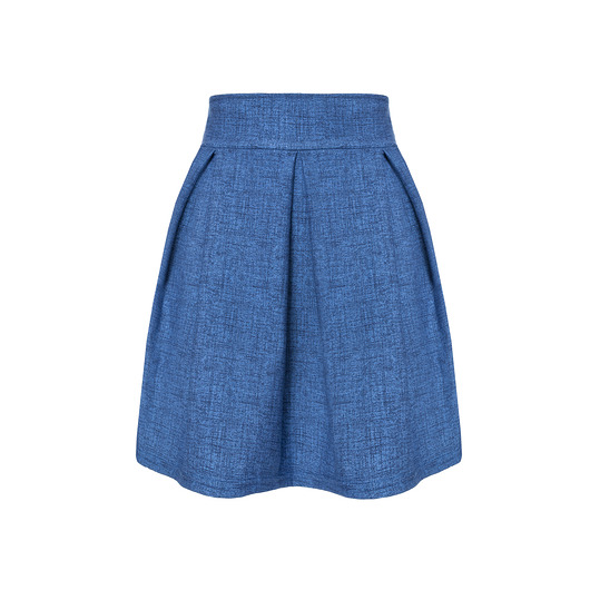 Spódnica rozkloszowana kontrafałdy a'la jeans Stylowo
