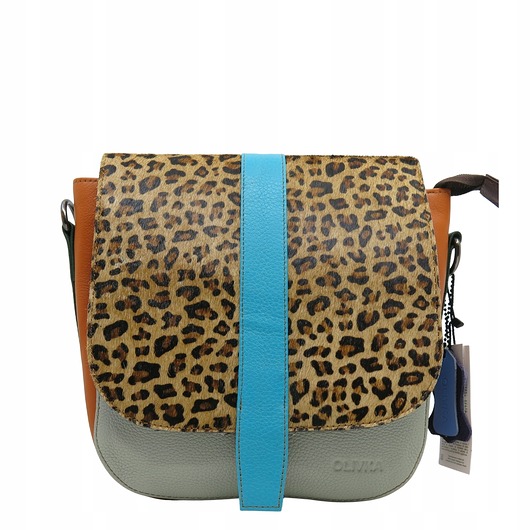 torby na ramię Torebka damska klasyczna skórzana regulowany pasek klapka wzór OLIVKA