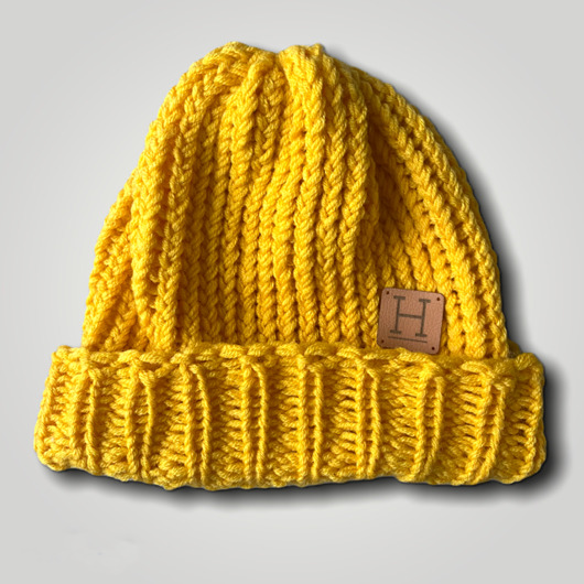 Czapka beanie z wełny merynosa 2 W 1 ŻÓŁTA HisOutfit