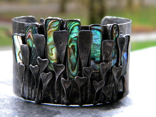 muszla paua  - BRANSOLETA MANKIET - CUFF Beata Trotter