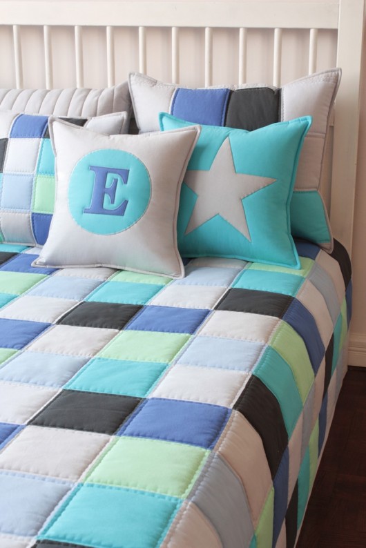 Zestaw narzuta a'la ORIS + poszewka z literką J patchwork house