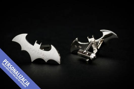 Personalizowane srebrne spinki Batman FeinFein