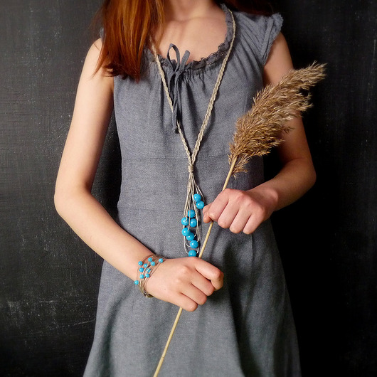 komplet biżuterii Groszki Lazurowoniebieski komplet biżuterii