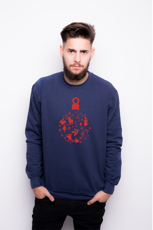 Bluza męska z nadrukiem bombki choinkowej 3 AllbagAllprints