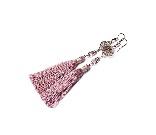 Boho Antique pink /11.2018/ - kolczyki Katia i krokodyl