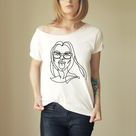 Kreska: Pani Biały Oversize S-XL ONE MUG A DAY