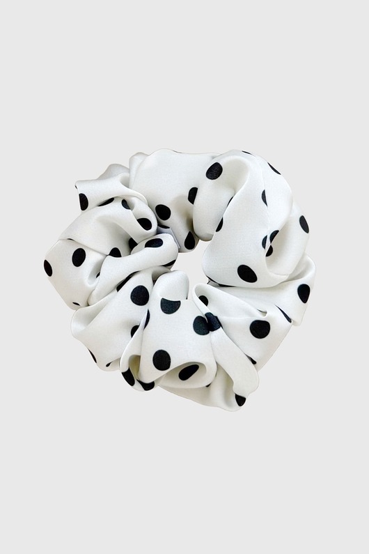 gumki do włosów Gumka do włosów w groszki Scrunchie Medium Dalmatino